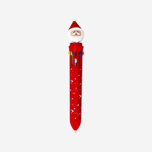 Flying Tiger Copenhagen ballpoint pen with Santa design, featuring 10 ink colors for office writing and drawing.