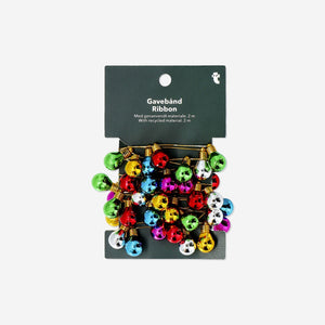 Flying Tiger Copenhagen 2-meter bauble garland ribbon for office decor, featuring colorful decorative baubles on a festive ribbon.