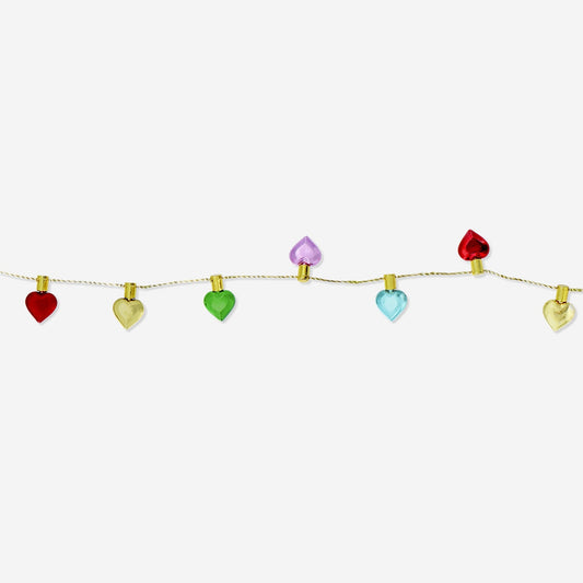Bauble garland ribbon with hearts - 2 m
