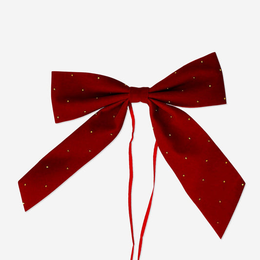 Laço grande de veludo vermelho - 19 cm