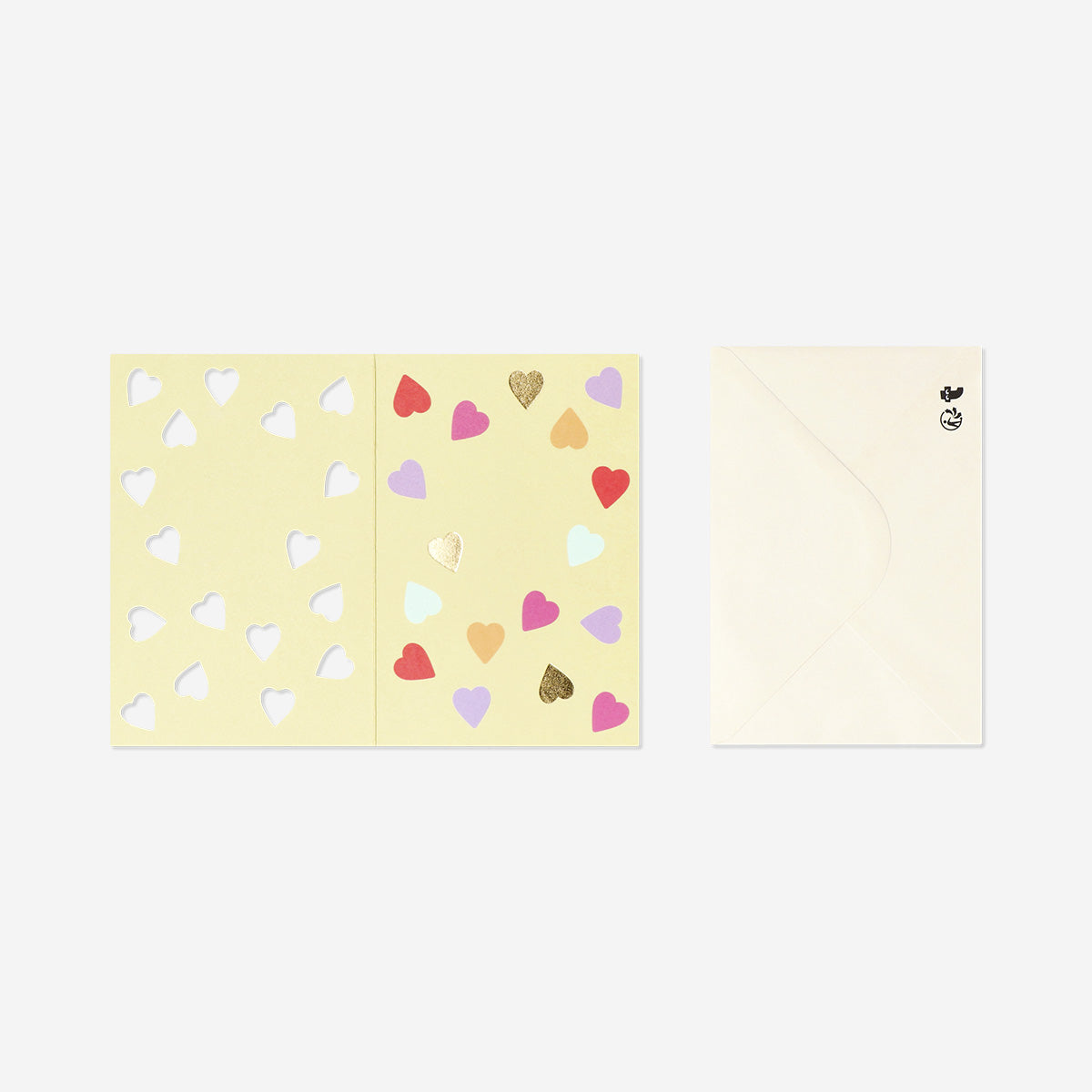 Birthday card with cut out hearts