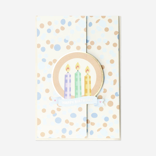 Birthday card with dots and candles
