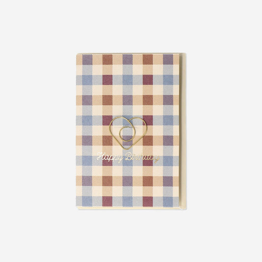 Birthday card with gold heart bookmark