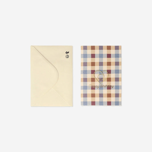 Birthday card with gold heart bookmark