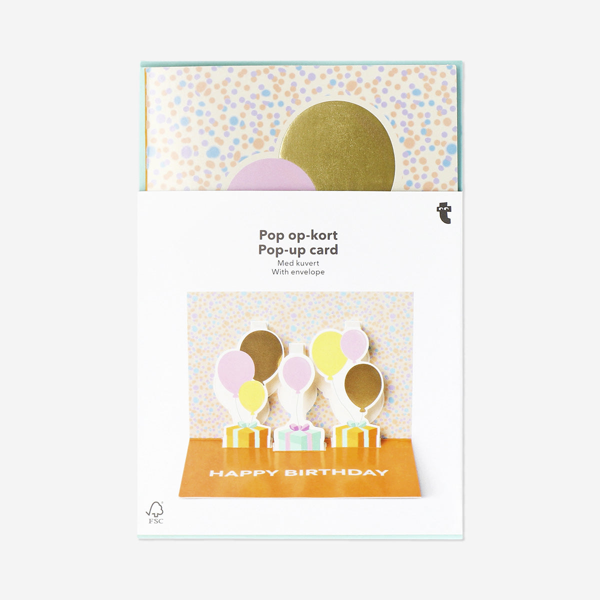 Birthday card with pop up balloons