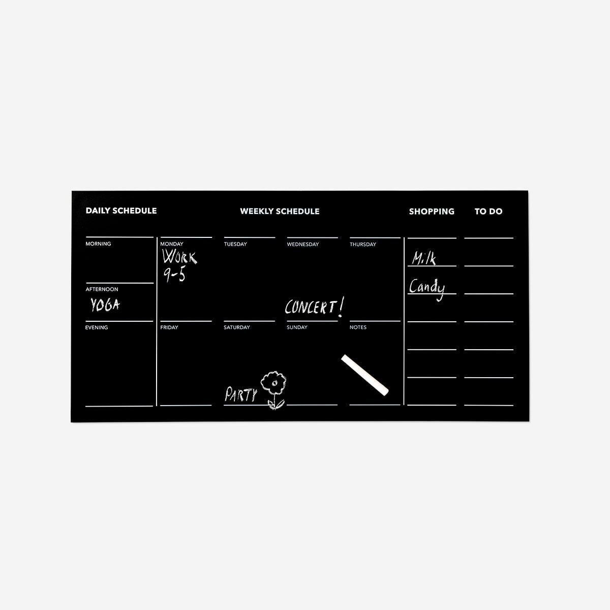 Black self-adhesive foil for office use from Flying Tiger Copenhagen, shown applied to a surface in a clean, modern workspace.