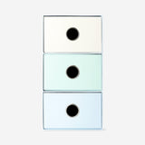 Organizador de escritorio azul con cajones