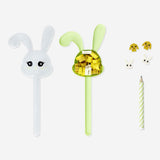 Bunny-shaped pencil with erasers from Flying Tiger Copenhagen, designed for office use, featuring a cute bunny figure and colorful erasers.