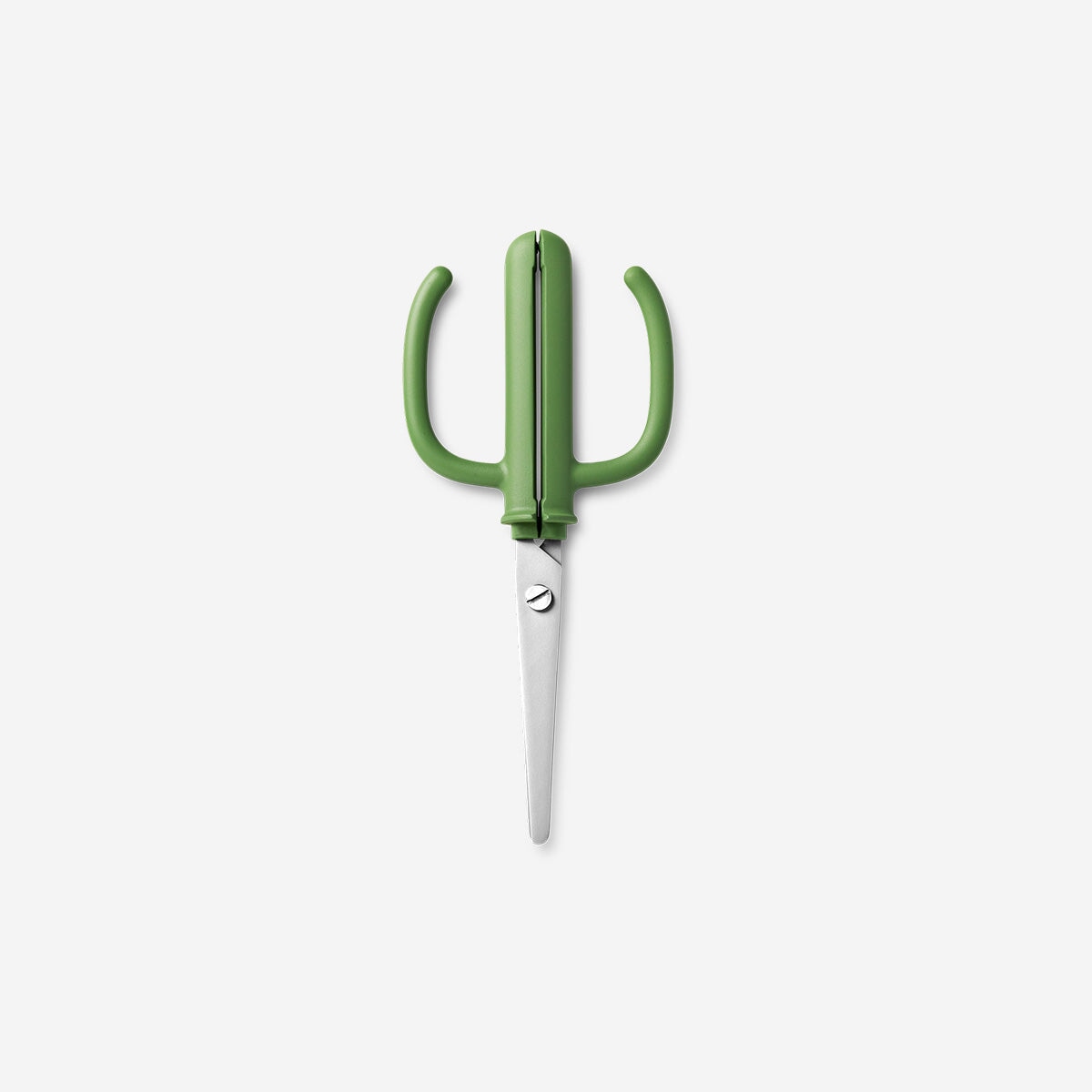 Flying Tiger Copenhagen cactus-shaped office scissors with green cactus design and sharp blades for precise cutting.