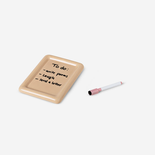 Plato de cerámica para notas con marcador