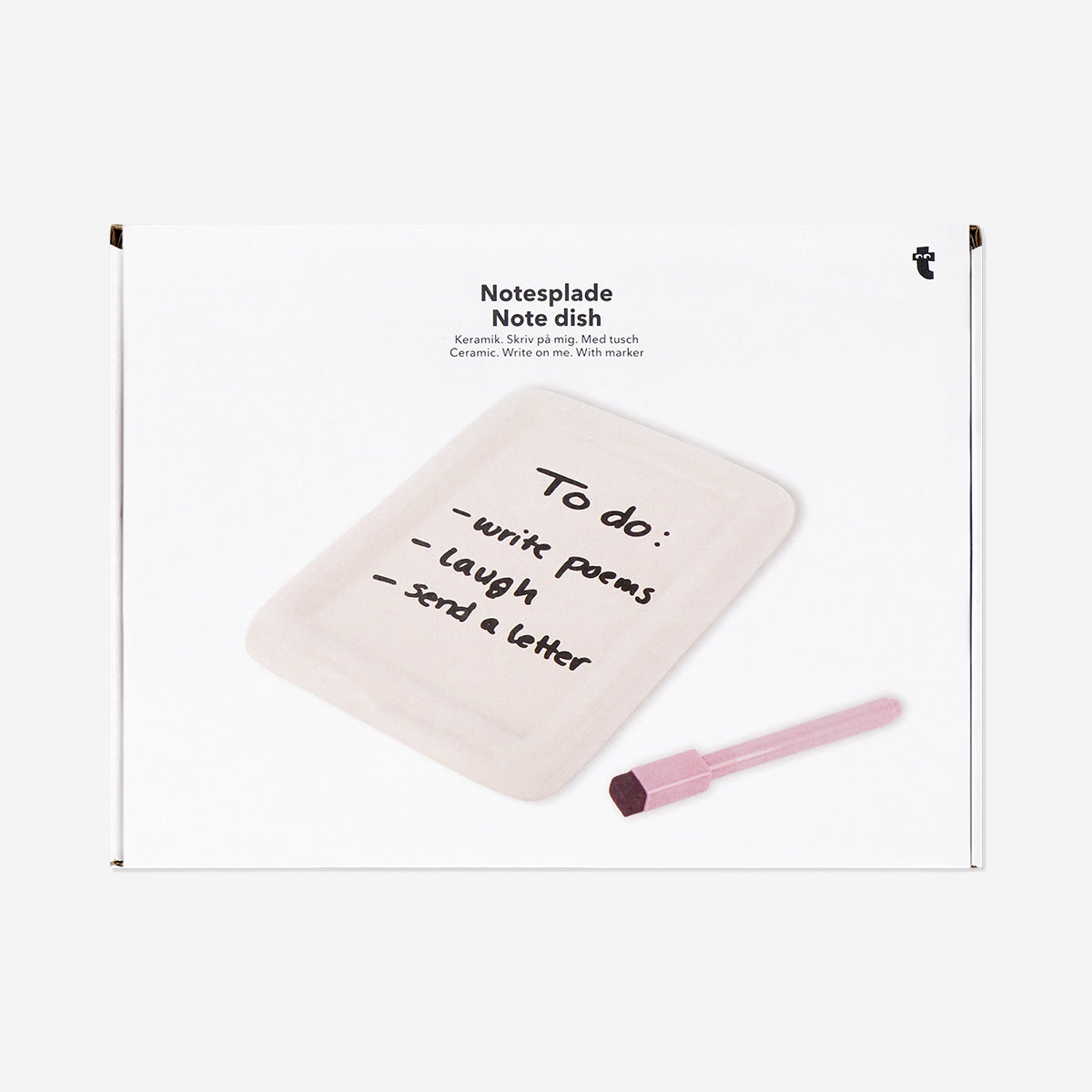 Plato de cerámica para notas con marcador