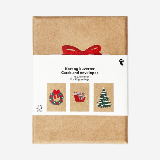 Cartes de Noël et enveloppes - 15 pcs