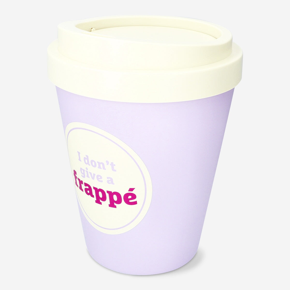 Flying Tiger Copenhagen office coffee mug-shaped push bin, black plastic waste bin with lid designed like a coffee mug.