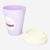 Flying Tiger Copenhagen office coffee mug-shaped push bin, grey plastic waste bin with a mug design for desk or office use.