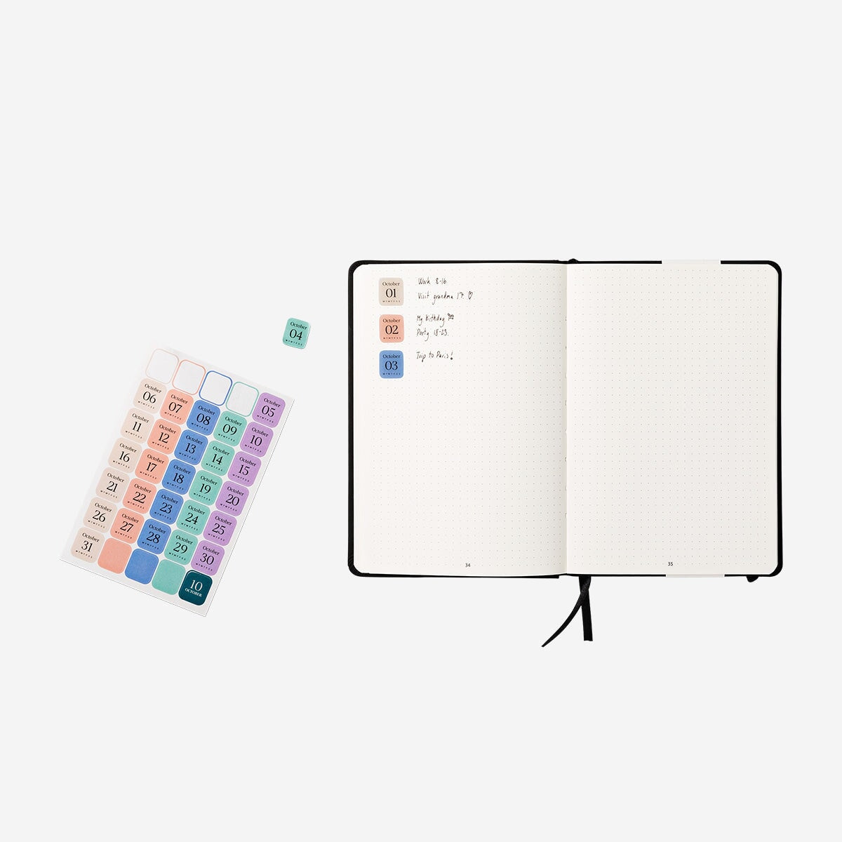 Flying Tiger Copenhagen Office Daily Stickers 365 Days set with colorful, themed stickers for organizing and decorating daily planner pages