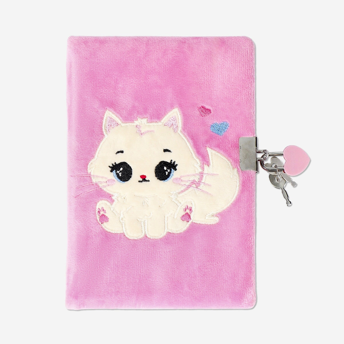 Office diary with lock and plush cat from Flying Tiger Copenhagen, featuring a cute plush cat on the cover.