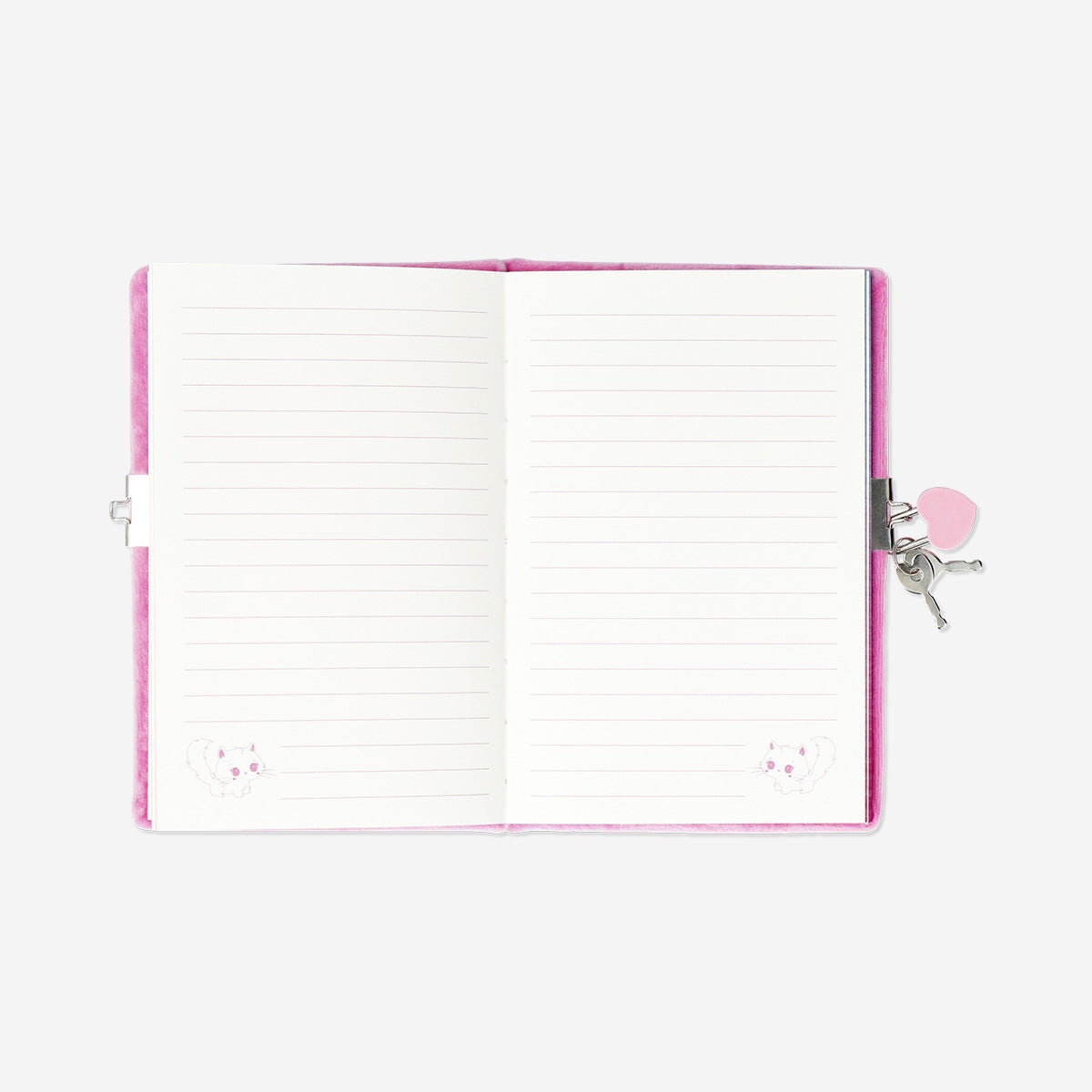 Office diary with lock and plush cat from Flying Tiger Copenhagen, featuring a cute plush cat decoration on the cover.