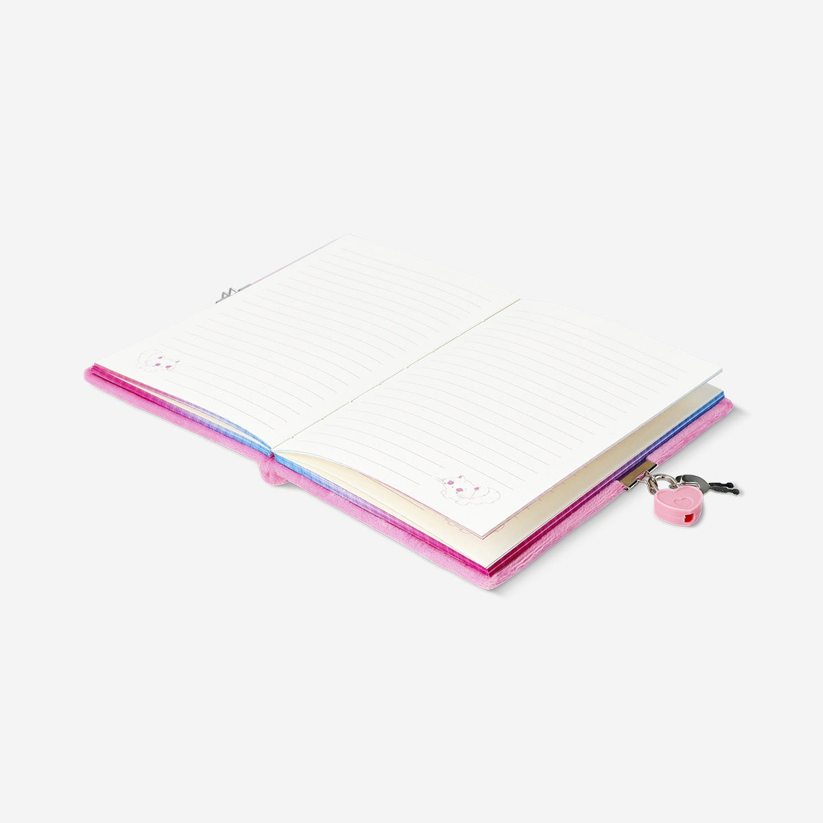 Office diary with lock and plush cat from Flying Tiger Copenhagen, featuring a soft plush cat and secure locking mechanism.