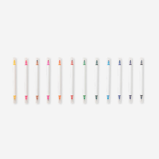 Dual-tip markers in box - 12 pcs