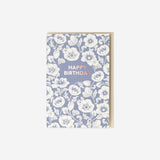 Flying Tiger Copenhagen floral birthday card with colorful flower design, suitable for greeting or office celebrations.