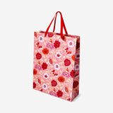 Floral gift bag with ribbon handle