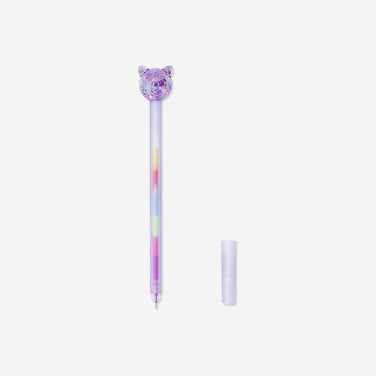 Gel pen with cat topper - Multi coloured ink