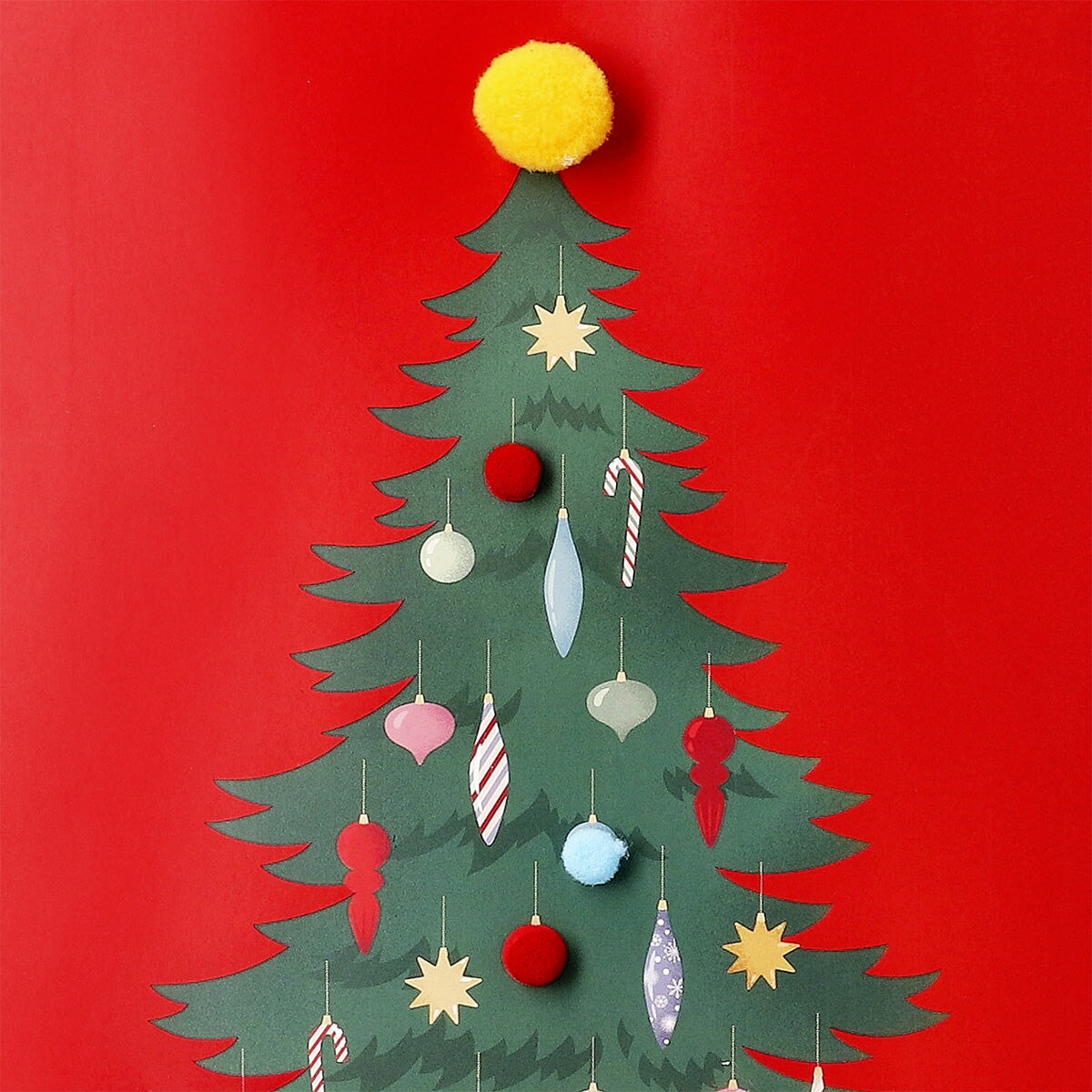 Gift bag with pom pom tree - 33 cm Office Flying Tiger Copenhagen 