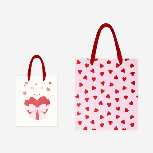 Bolsas de regalo con corazones - 2 uds.