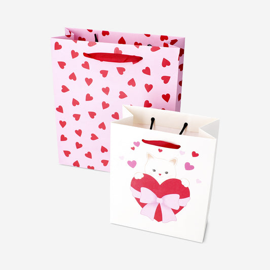 Bolsas de regalo con corazones - 2 uds.
