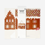 Flying Tiger Copenhagen gingerbread house gift box, 30 cm, featuring festive office-themed holiday packaging and decorative details.
