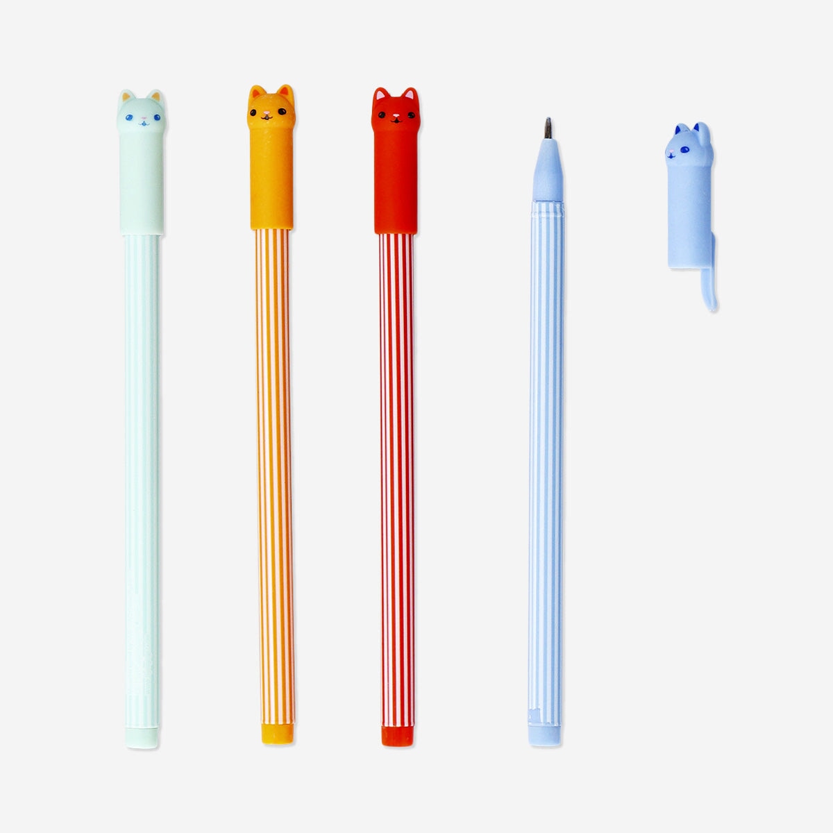 Glitter gel pens with cat toppers - 4 pcs Office Flying Tiger Copenhagen 