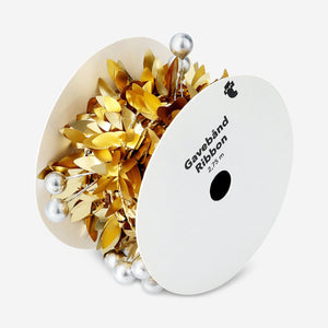 Gold holly garland for office decor, 3 meters long, by Flying Tiger Copenhagen, featuring shiny holly leaves and berries.