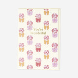 Greetings card with bouquets