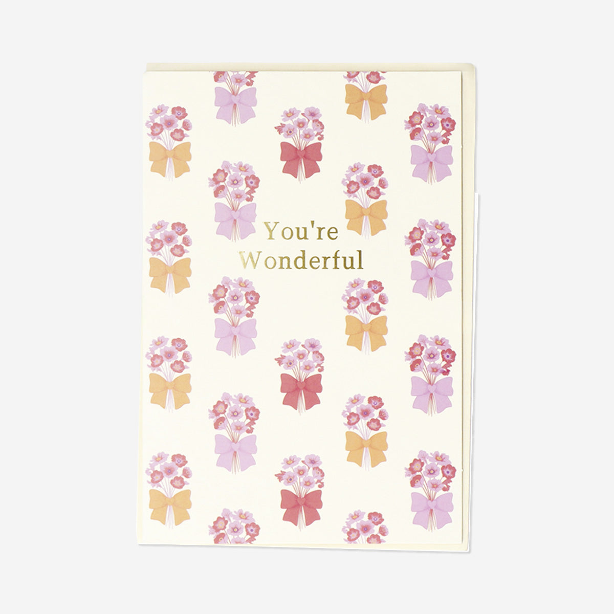 Greetings card with bouquets