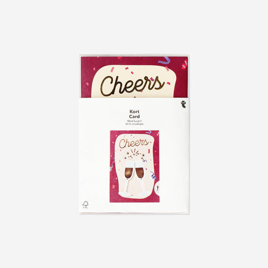 Greetings card with champagne glasses