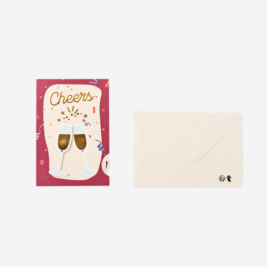 Greetings card with champagne glasses