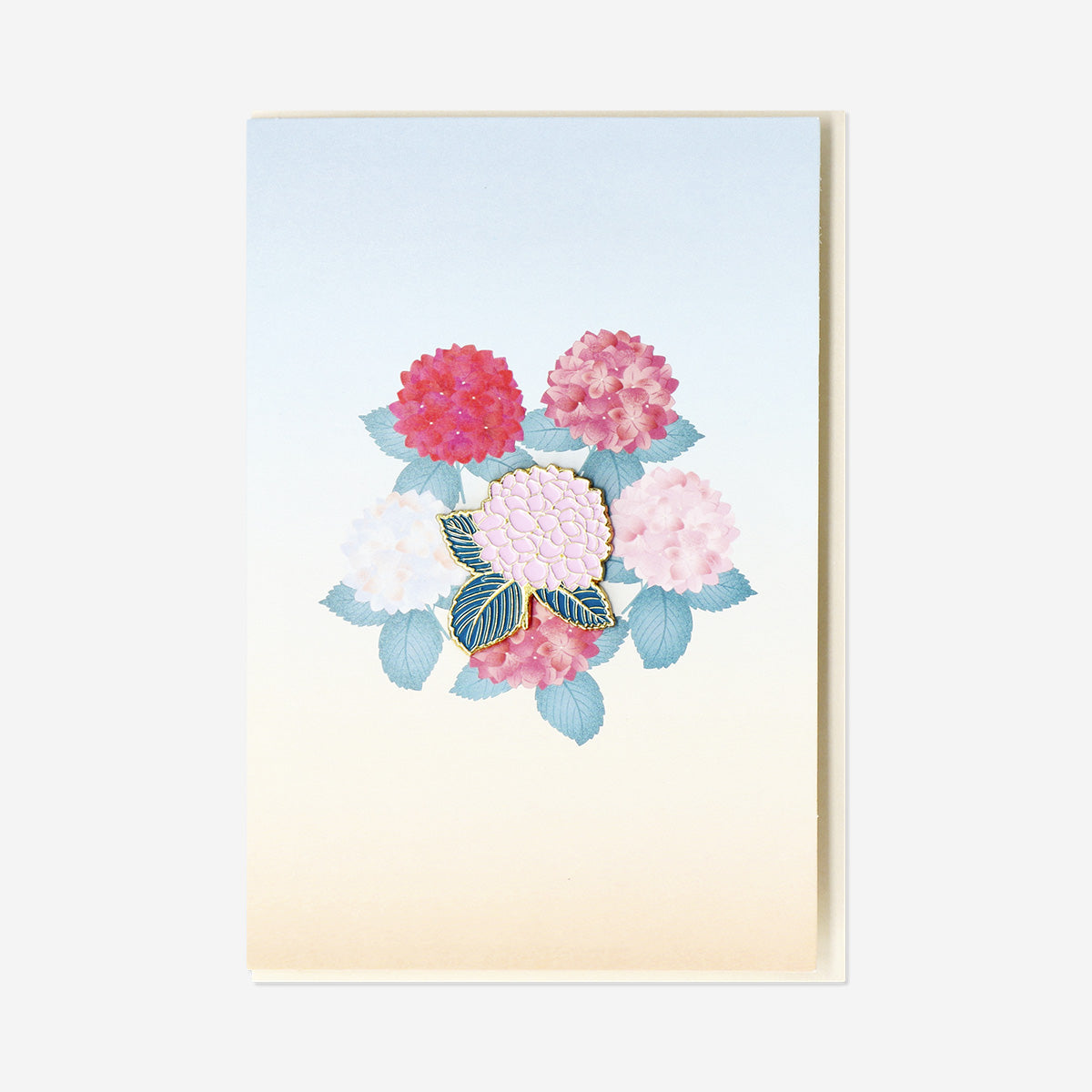 Greetings card with hydrangeas