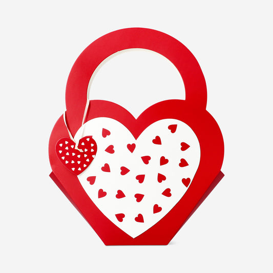 Bolsa de regalo con forma de corazón y asa ancha