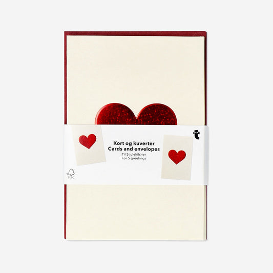 Tarjeta de felicitación de corazón - 5 piezas