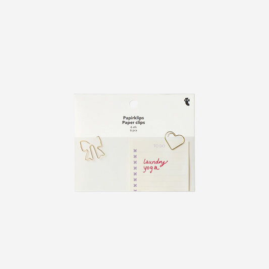 Hearts and bows paper clips - 6 pcs