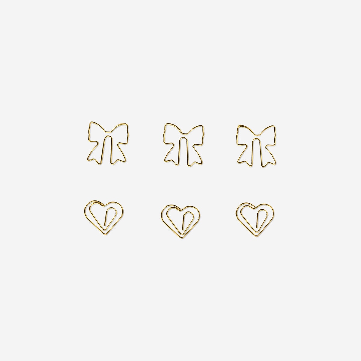 Hearts and bows paper clips - 6 pcs Office Flying Tiger Copenhagen 
