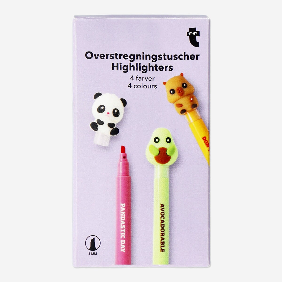 Highlighters with animal toppers - 4 pcs Office Flying Tiger Copenhagen 