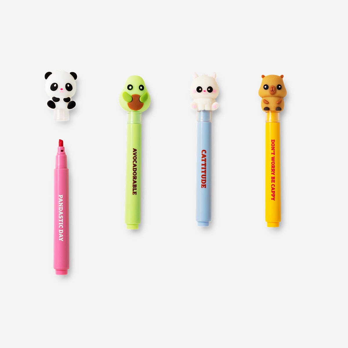 Highlighters with animal toppers - 4 pcs Office Flying Tiger Copenhagen 