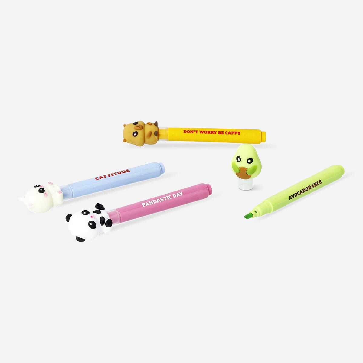 Highlighters with animal toppers - 4 pcs Office Flying Tiger Copenhagen 