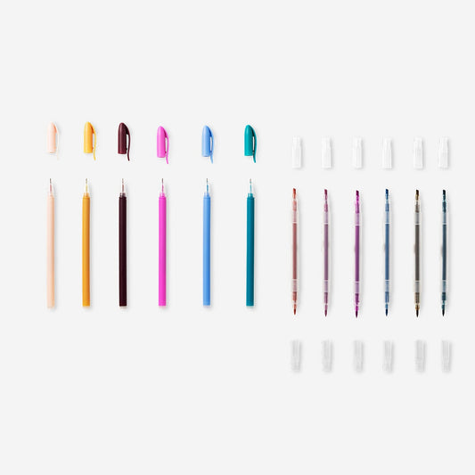 Highlighters with erasable gel ink pens - 12 pcs