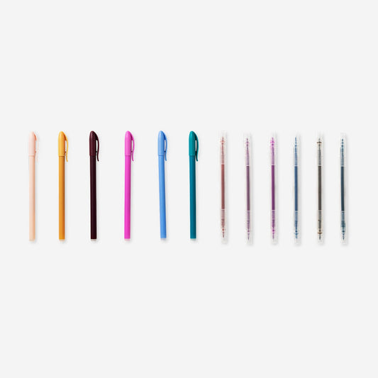 Highlighters with erasable gel ink pens - 12 pcs