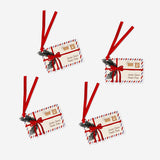 Set of four Letters to Santa gift tags from Flying Tiger Copenhagen, festive office gift tags with holiday designs.