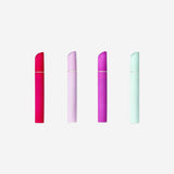 Set of four lipstick-shaped highlighters by Flying Tiger Copenhagen, vibrant office stationery for highlighting and decoration.