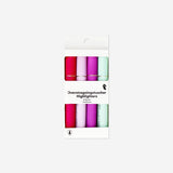 Set of four lipstick-shaped highlighters from Flying Tiger Copenhagen, perfect for office stationery and highlighting documents.