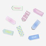 Set of 8 Flying Tiger Copenhagen magnetic bookmarks for office use, featuring colorful and functional page markers.